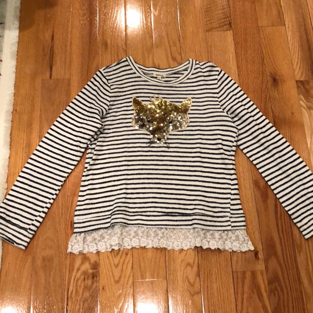 Sparkly Girls XL striped sequins top size XL - Picture 2 of 2